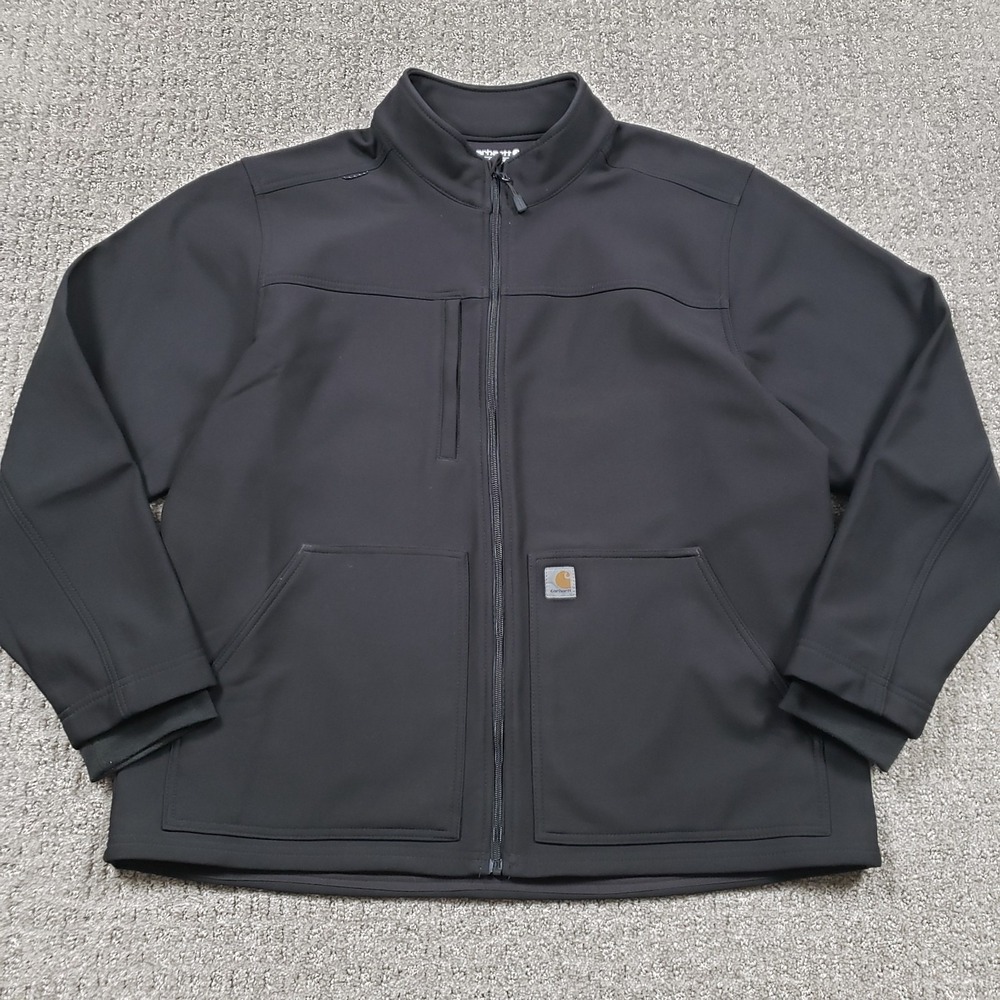 Carhartt Jacket Mens XL Black Rugged Flex Bonded Fleece Workwear Scrub C80023